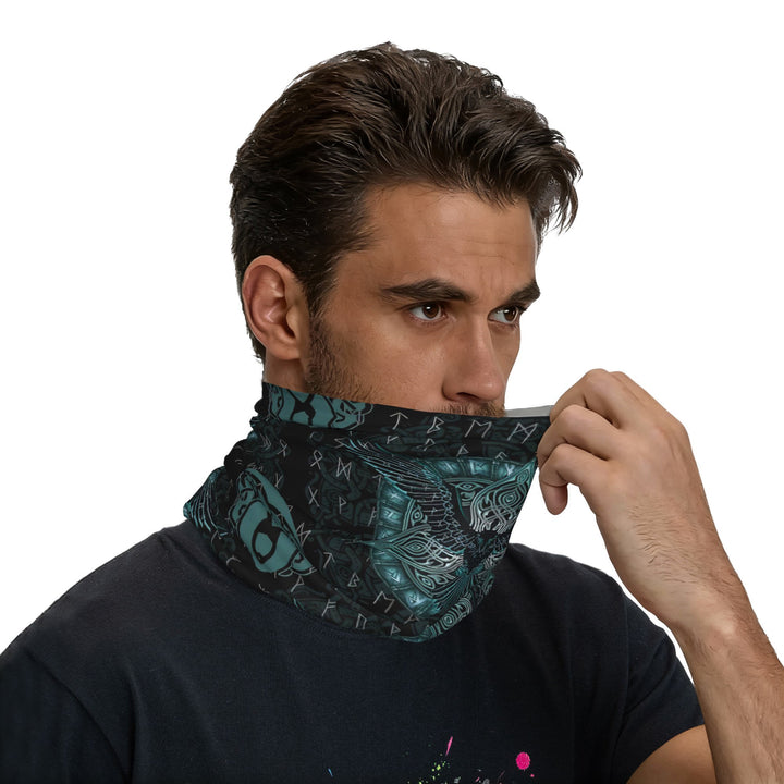 WorldNorse Teal Raven Knot Rune Gesichtsmaske & Halswärmer - image 5