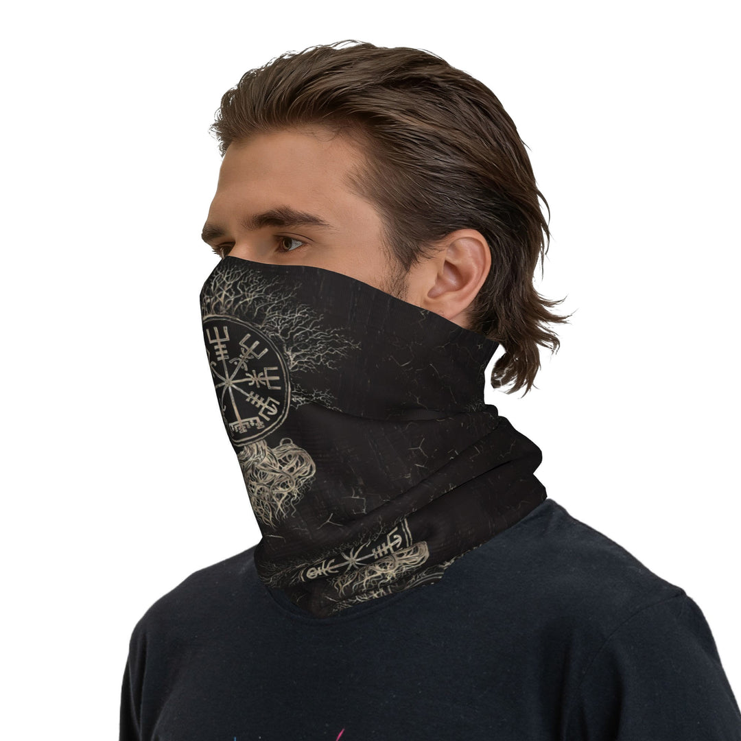WorldNorse Yggdrasil Vegvisir Wurzel Gesichtsmaske & Halswärmer - 24 x 43 cm - image 0