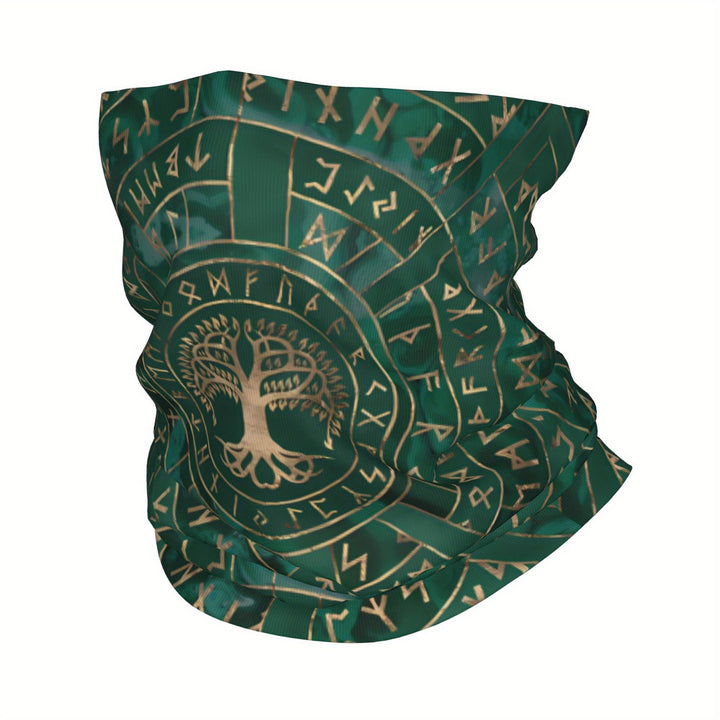 WorldNorse Grüne Yggdrasil Rune Gesichtsmaske & Halswärmer - image 1