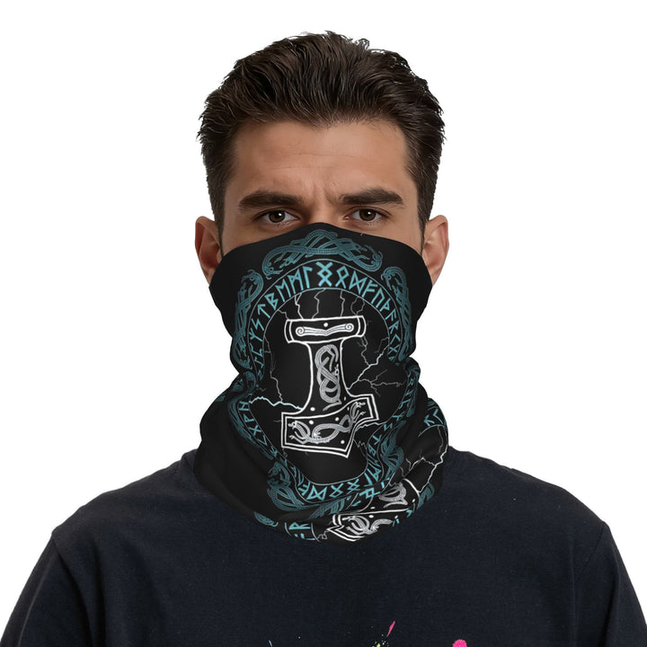 WorldNorse Stormwrought Hammer Knot Rune Gesichtsmaske & Halswärmer - image 2