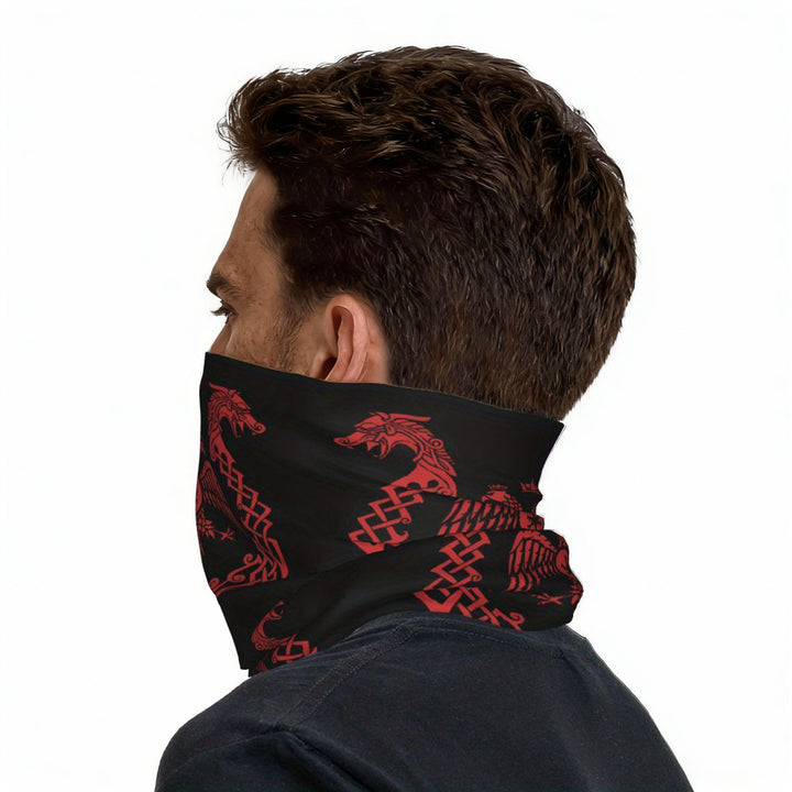 WorldNorse Gesichtsmaske und Halswärmer mit karmesinrotem Knotenemblem - image 6