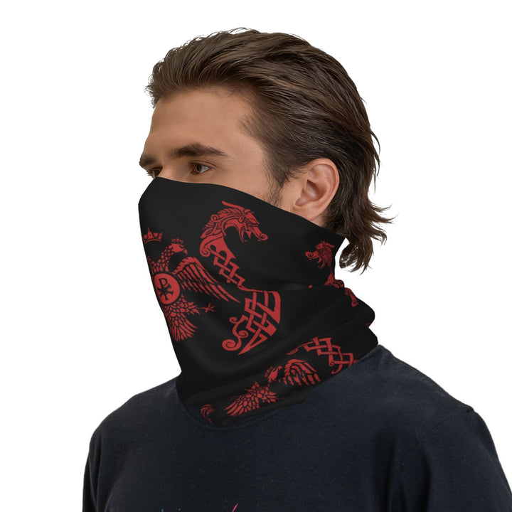 WorldNorse Gesichtsmaske und Halswärmer mit karmesinrotem Knotenemblem - 24 x 43 cm - image 0