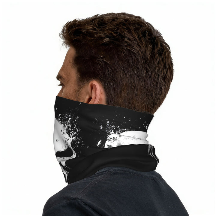 WorldNorse Gesichtsmaske und Halswärmer mit gesprenkeltem weißen Totenkopfmuster - image 6