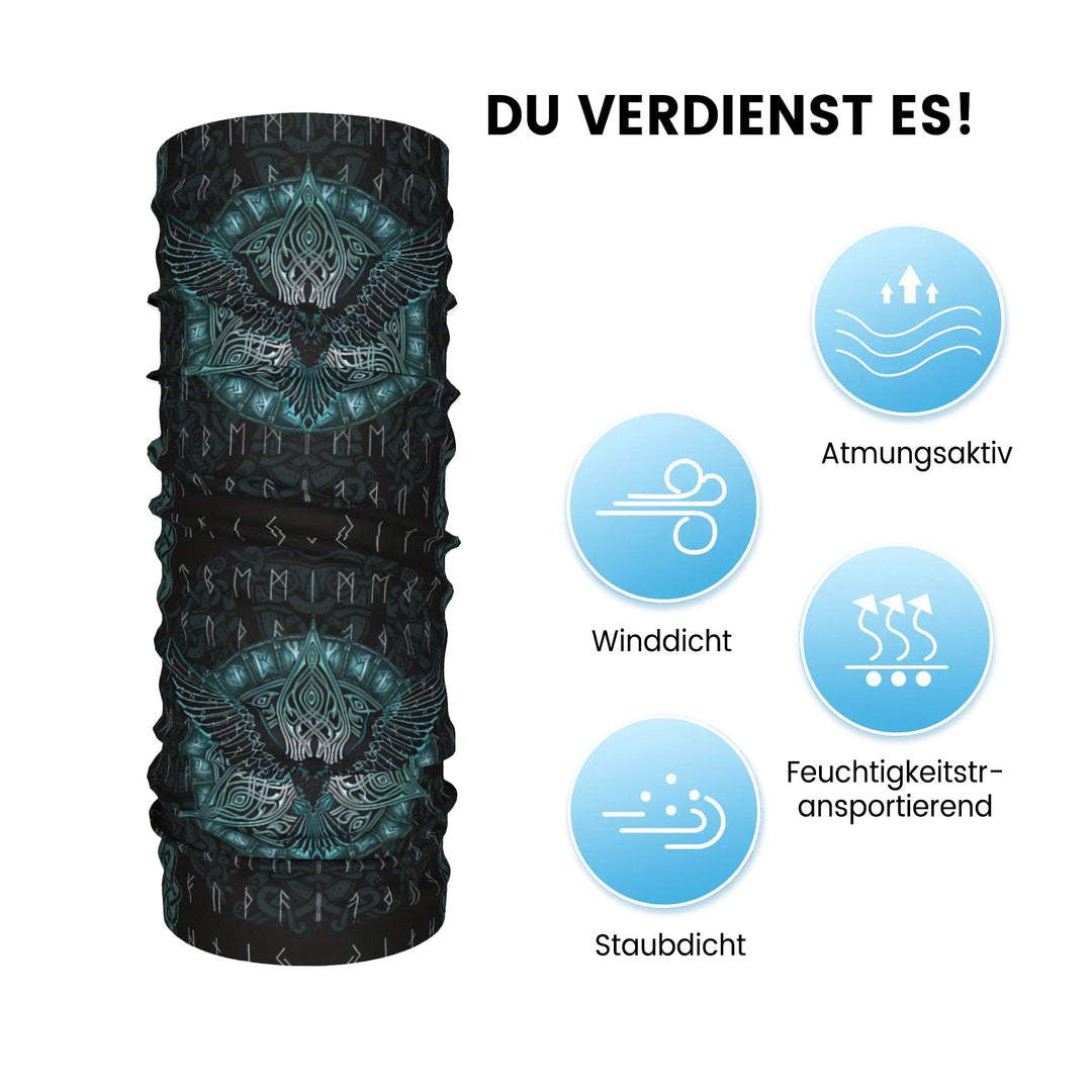 WorldNorse Teal Raven Knot Rune Gesichtsmaske & Halswärmer - image 3