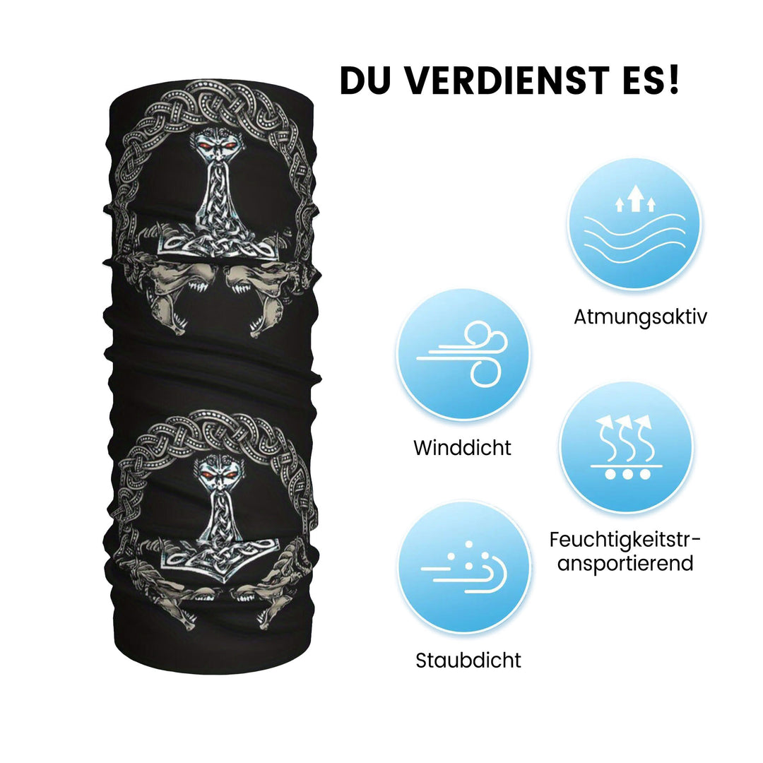 WorldNorse Thors Hammer Knot Schlangen-Gesichtsmaske & Halswärmer - image 3