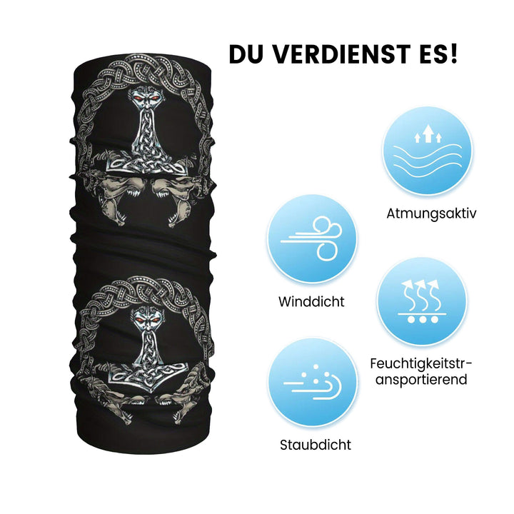 WorldNorse Thors Hammer Knot Schlangen-Gesichtsmaske & Halswärmer - image 3