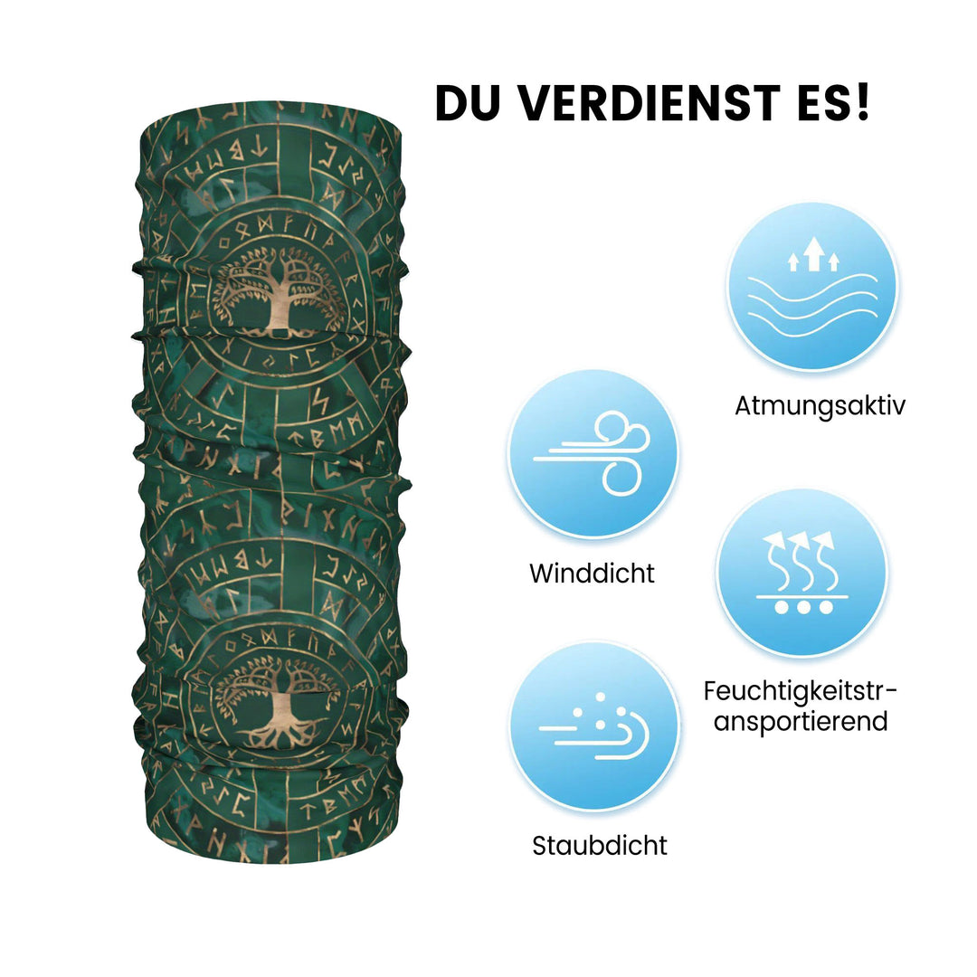 WorldNorse Grüne Yggdrasil Rune Gesichtsmaske & Halswärmer - image 3