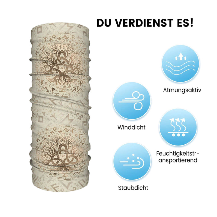 WorldNorse Elfenbein Yggdrasil Knoten Rune Gesichtsmaske & Halswärmer - image 3