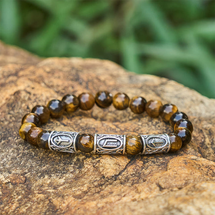 WorldNorse Viking Rune Armband mit bunten Kristallperlen - Tiger Eye - image 13