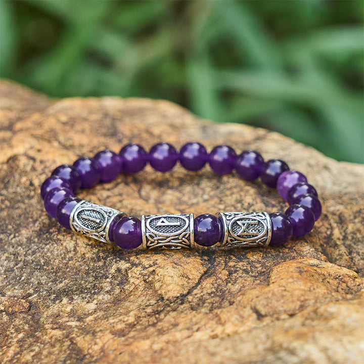 WorldNorse Viking Rune Armband mit bunten Kristallperlen - Amethyst - image 15