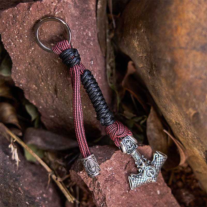 WorldNorse Thors Hammer Rune Geflochtener Schlüsselanhänger - image 15