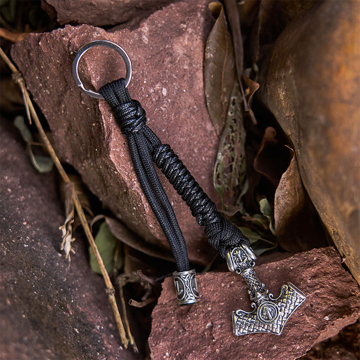 WorldNorse Thors Hammer Rune Geflochtener Schlüsselanhänger - image 8