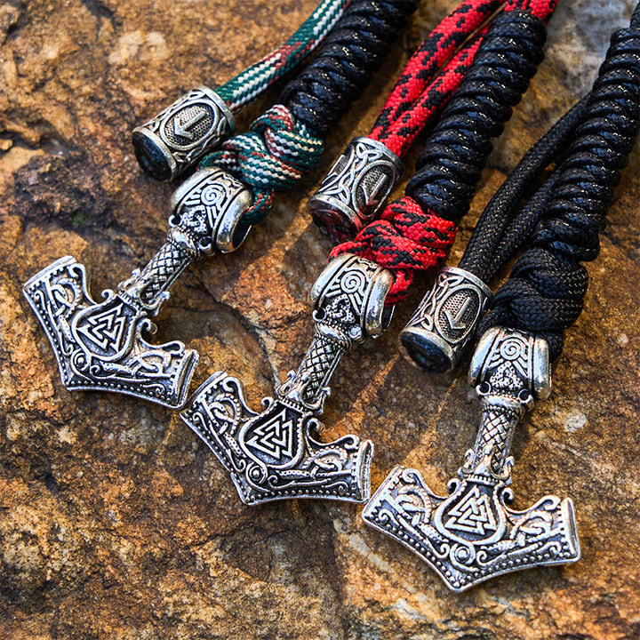 WorldNorse Thors Hammer Rune Geflochtener Schlüsselanhänger - image 4