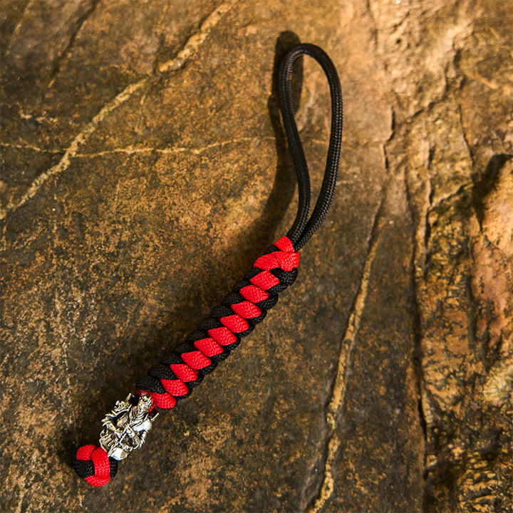WorldNorse Totemtier Bunte Geflochtene Schlüsselanhänger - Ritter - Rot - image 2