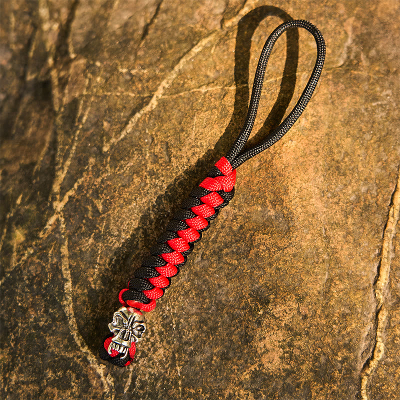 WorldNorse Totemtier Bunte Geflochtene Schlüsselanhänger - Schädel - Rot - image 12