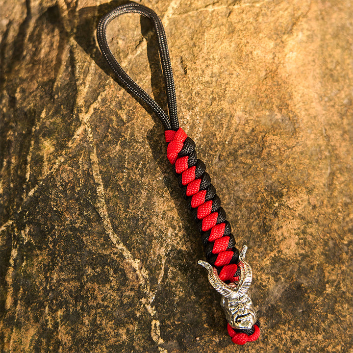 WorldNorse Totemtier Bunte Geflochtene Schlüsselanhänger - Dämon - Rot - image 9