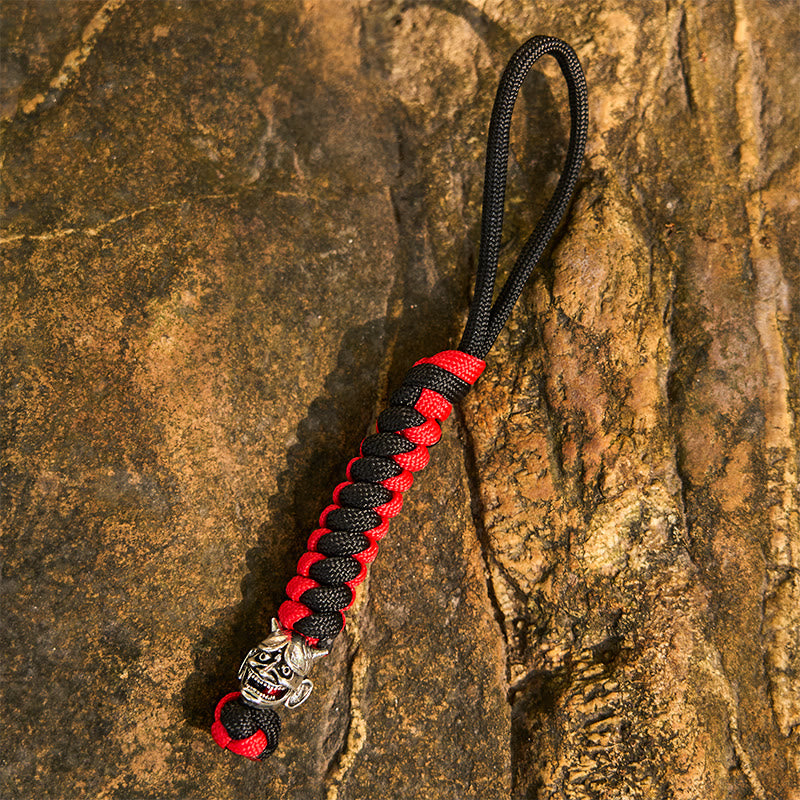 WorldNorse Totemtier Bunte Geflochtene Schlüsselanhänger - Oni - Rot - image 6