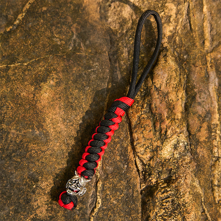 WorldNorse Totemtier Bunte Geflochtene Schlüsselanhänger - Oni - Rot - image 6