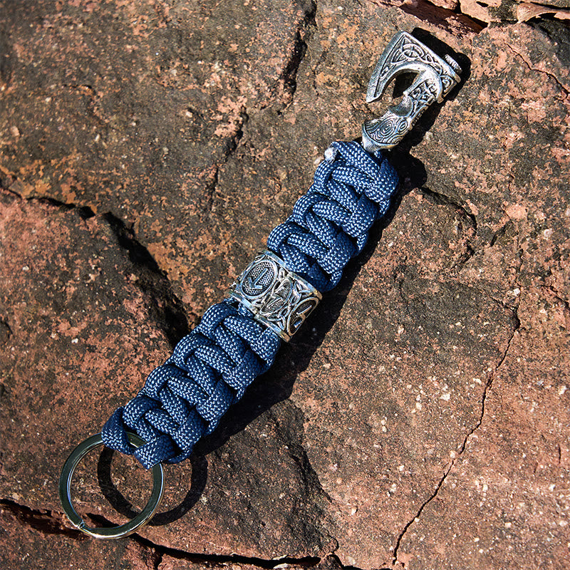 WorldNorse Wikinger Axt Rune -Emblem, geflochtener Schlüsselanhänger - Blau - image 7