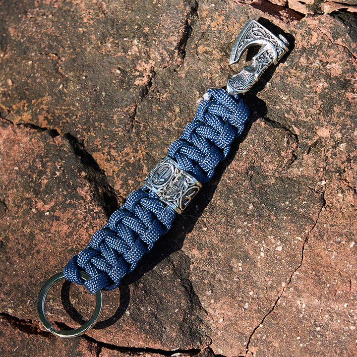WorldNorse Wikinger Axt Rune -Emblem, geflochtener Schlüsselanhänger - Blau - image 7
