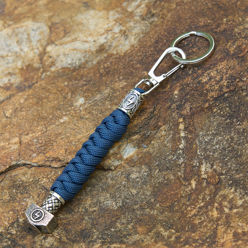 WorldNorse Wikingerhammer Eleganter geflochtener Schlüsselanhänger - Blau - image 9