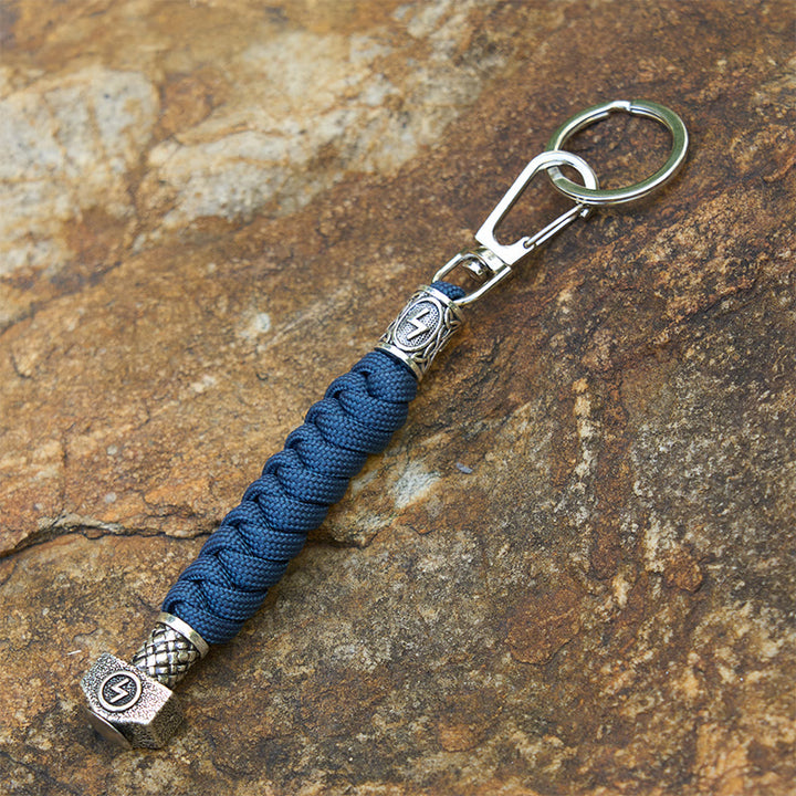 WorldNorse Wikingerhammer Eleganter geflochtener Schlüsselanhänger - Blau - image 9