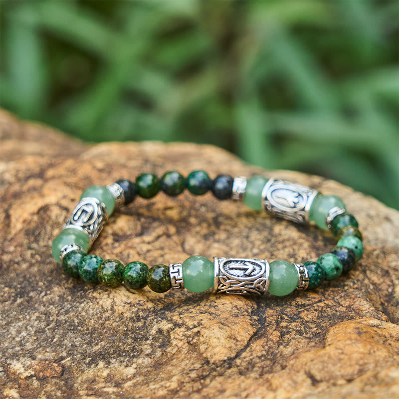 WorldNorse Rune -Armband aus chromatischen Kristallperlen - Green Aventurine - image 0