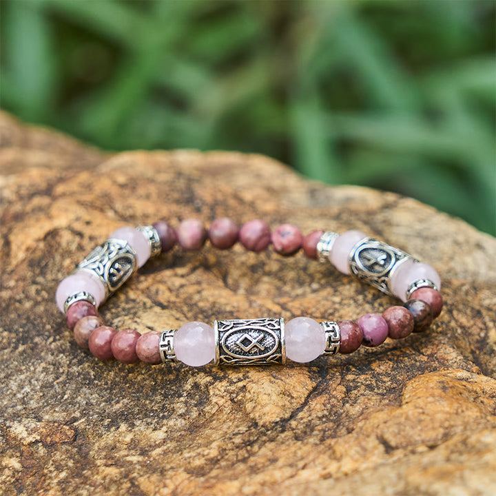 WorldNorse Rune -Armband aus chromatischen Kristallperlen - Rose Quartz - image 17