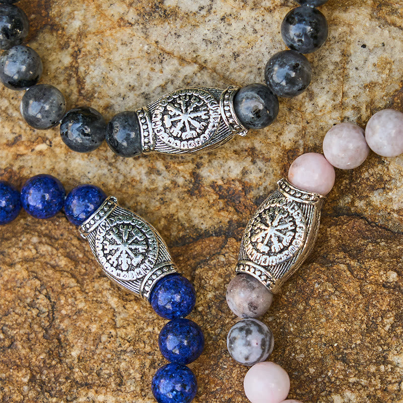 WorldNorse Wikinger-Runen-Armband mit Vegvisir und Kristallperlen - image 7
