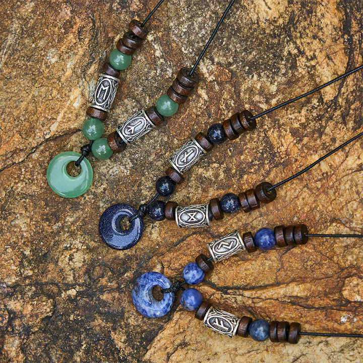 WorldNorse Wikinger-Halskette mit schillerndem Talisman und Perlen - image 12