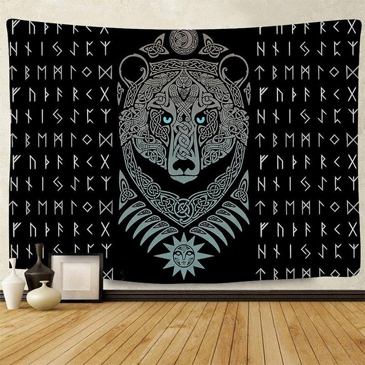 WorldNorse Wikingerweberei Rune Mond Sonnenteppich - Tragen - 180 x 320 cm - image 0