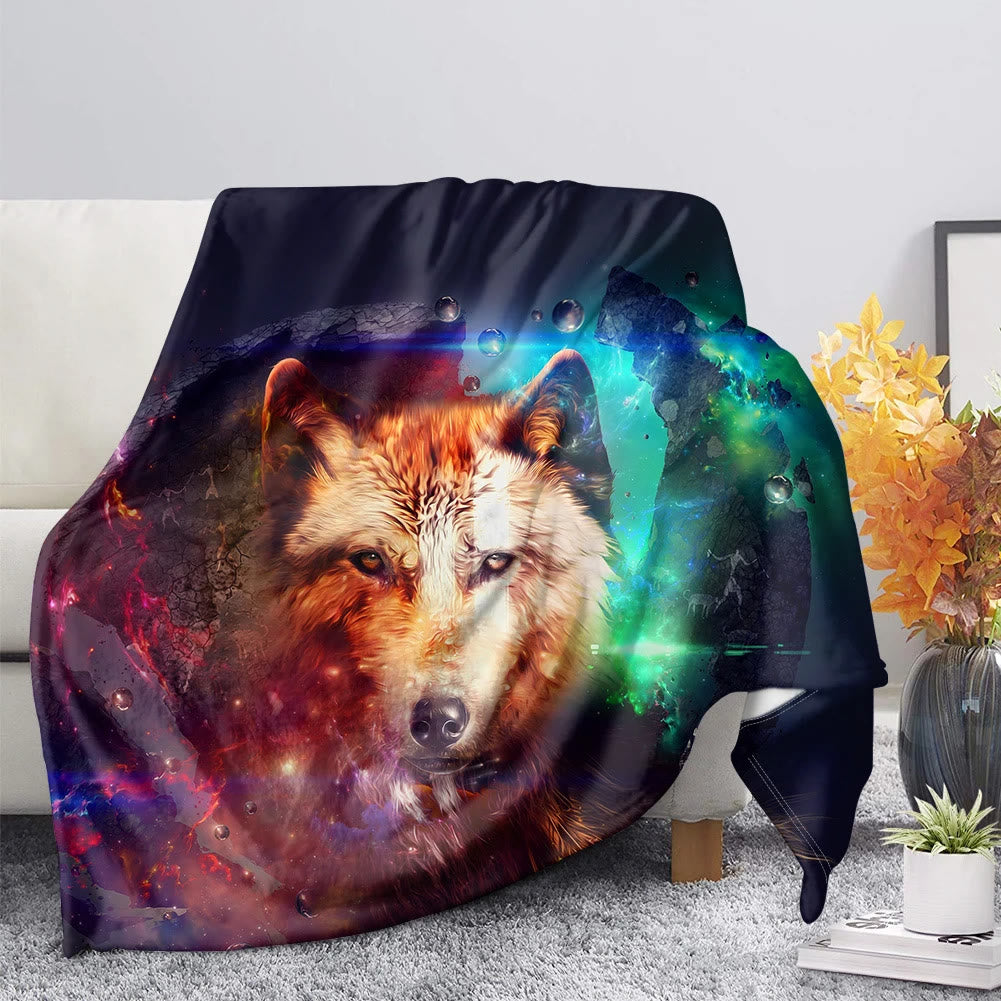 WorldNorse Pack Wolf Mondbeschienener Dickicht-Decke - Kosmischer Wolf - 264 x 228 cm - image 6