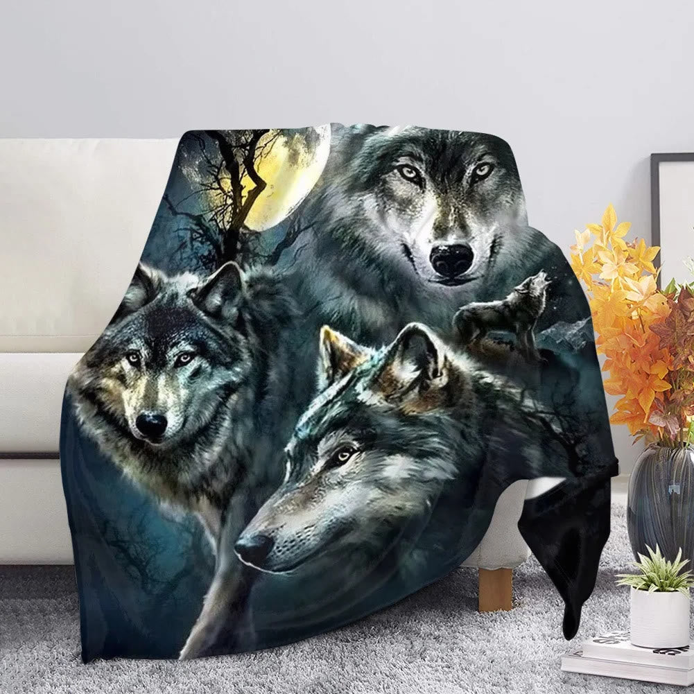 WorldNorse Pack Wolf Mondbeschienener Dickicht-Decke - Rudelwolf - 264 x 228 cm - image 0
