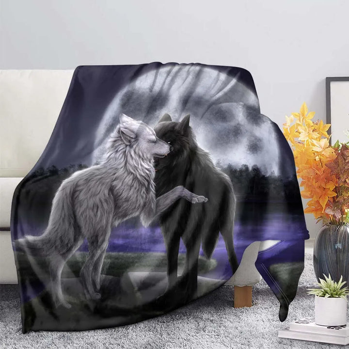 WorldNorse Blasser Wolf Wald Mond Heulen Decke - Wolf - 264 x 228 cm - image 3