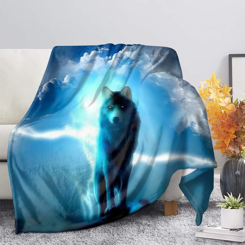 WorldNorse Wolfsrudel Raben-Traumfänger Himmlische Decke - Azurblauer Wolf - 264 x 228 cm - image 3