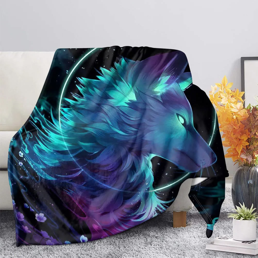 WorldNorse Wolf Schillernde Überwurfdecke - Neon Wolf - 264 x 228 cm - image 2