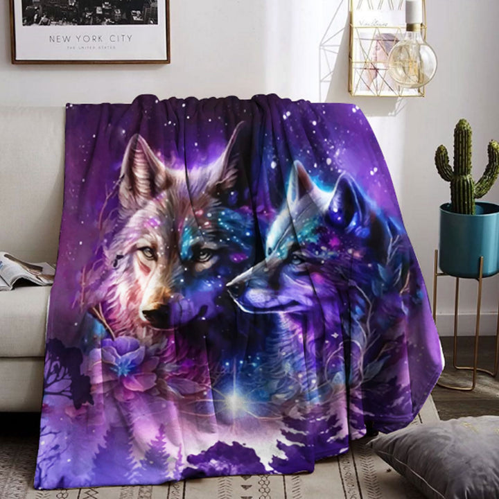 WorldNorse Binärer Wolf Violetthain Decke - image 3