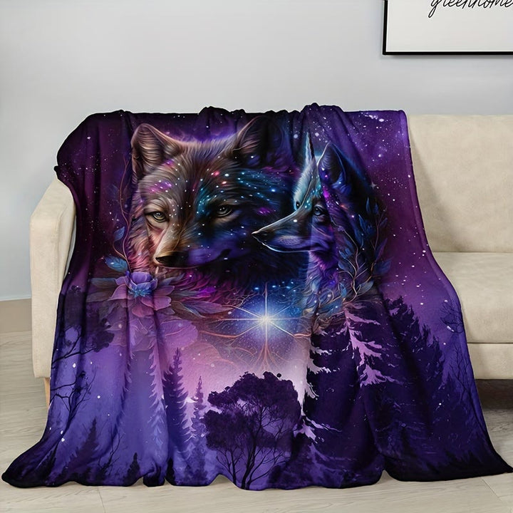 WorldNorse Binärer Wolf Violetthain Decke - image 2