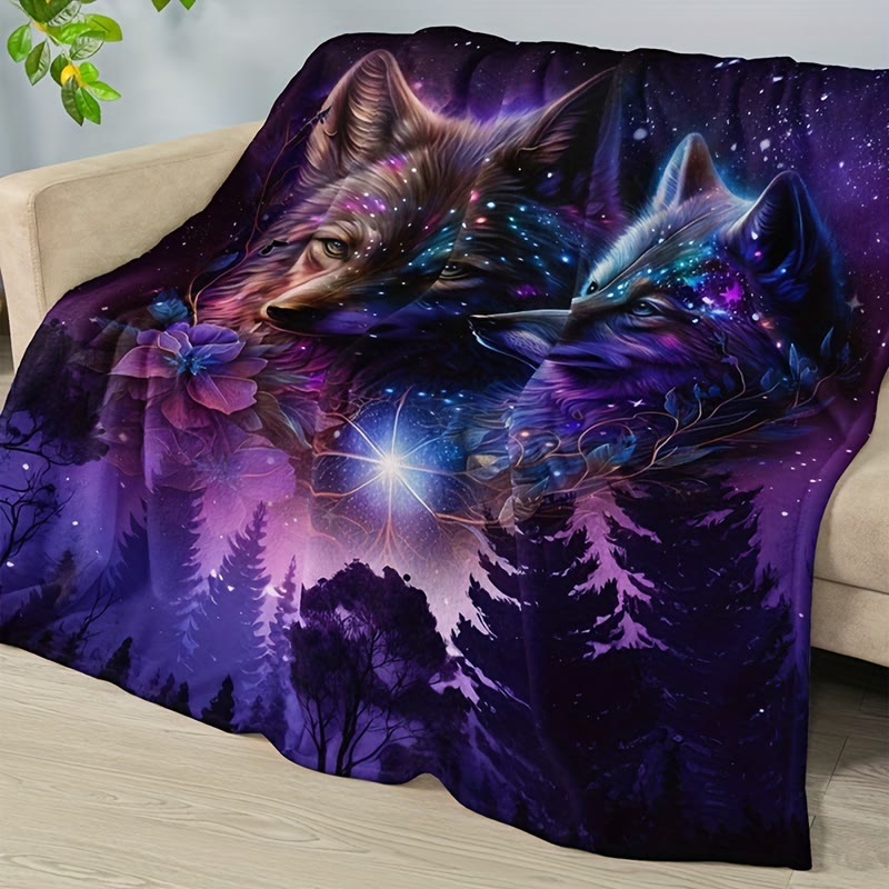 WorldNorse Binärer Wolf Violetthain Decke - image 4