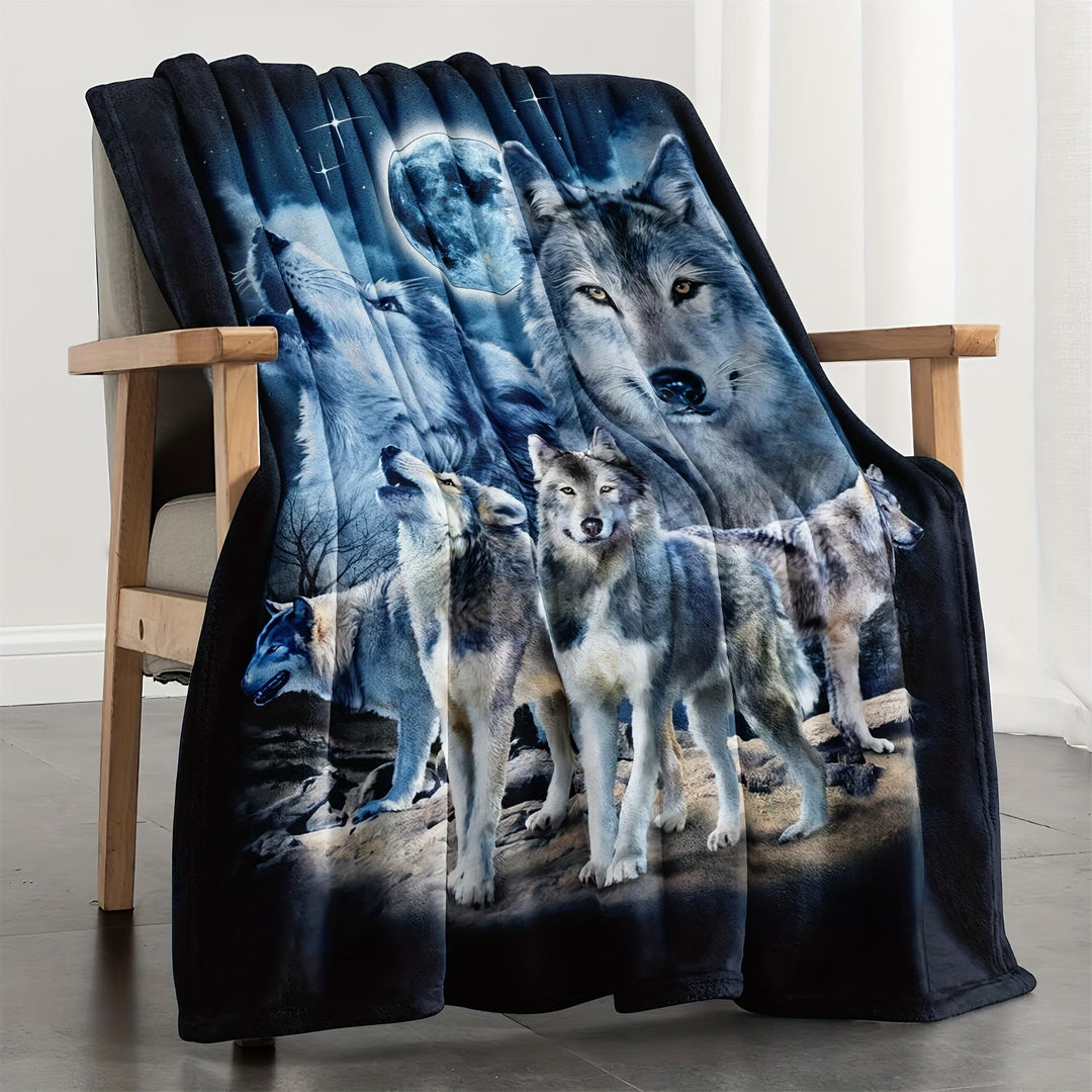 WorldNorse Wolf Mondbeschienene Felsenklippen-Versammlungsdecke - image 3