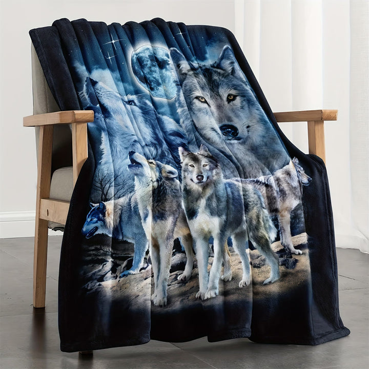 WorldNorse Wolf Mondbeschienene Felsenklippen-Versammlungsdecke - image 3