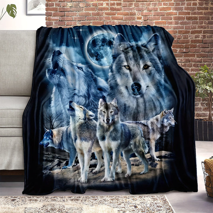WorldNorse Wolf Mondbeschienene Felsenklippen-Versammlungsdecke - image 2