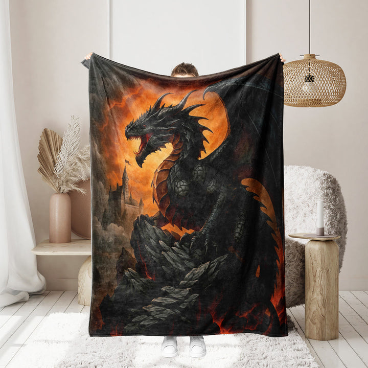 WorldNorse Ember Wyrm Festung Felsdecke - Nordischer Drache - 150 x 200 cm - image 0