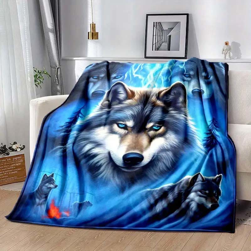 WorldNorse Geschichtete Wolfsrudel Frost Wald Glut Decke - Wölfe - 150 x 200 cm - image 0