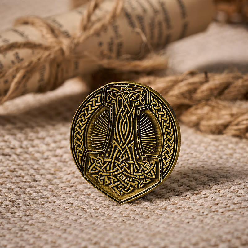 WorldNorse Viking Mjölnir Keltischer Knoten Brosche - image 3