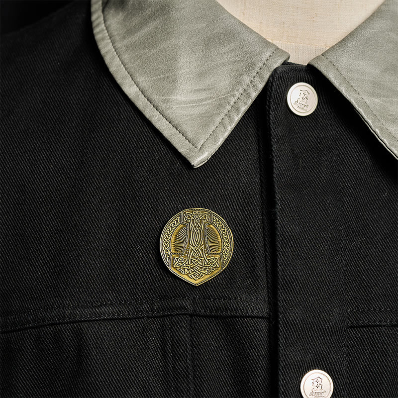 WorldNorse Viking Mjölnir Keltischer Knoten Brosche - image 1