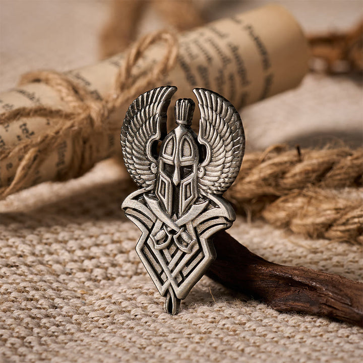 WorldNorse Geflügelter Helm Wappenbrosche - image 3