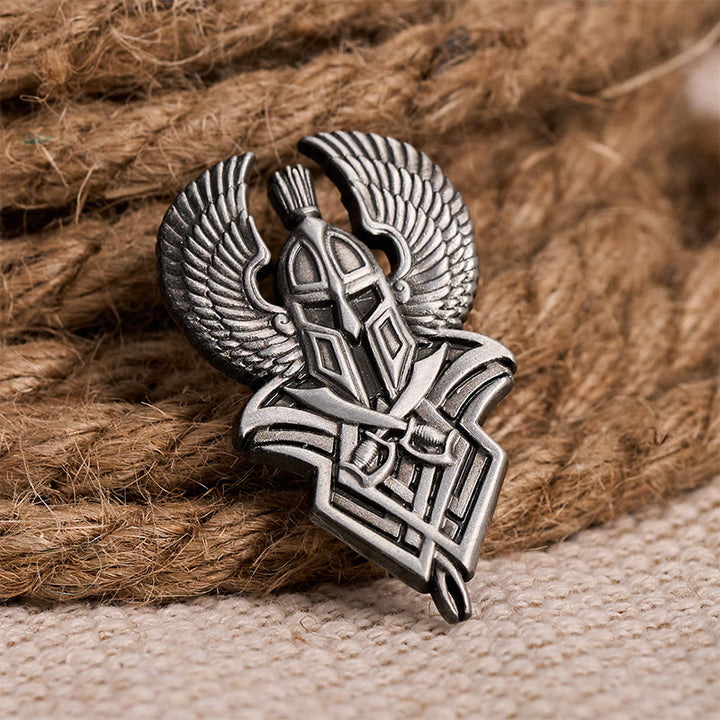 WorldNorse Geflügelter Helm Wappenbrosche - Geflügelter Helm - image 0