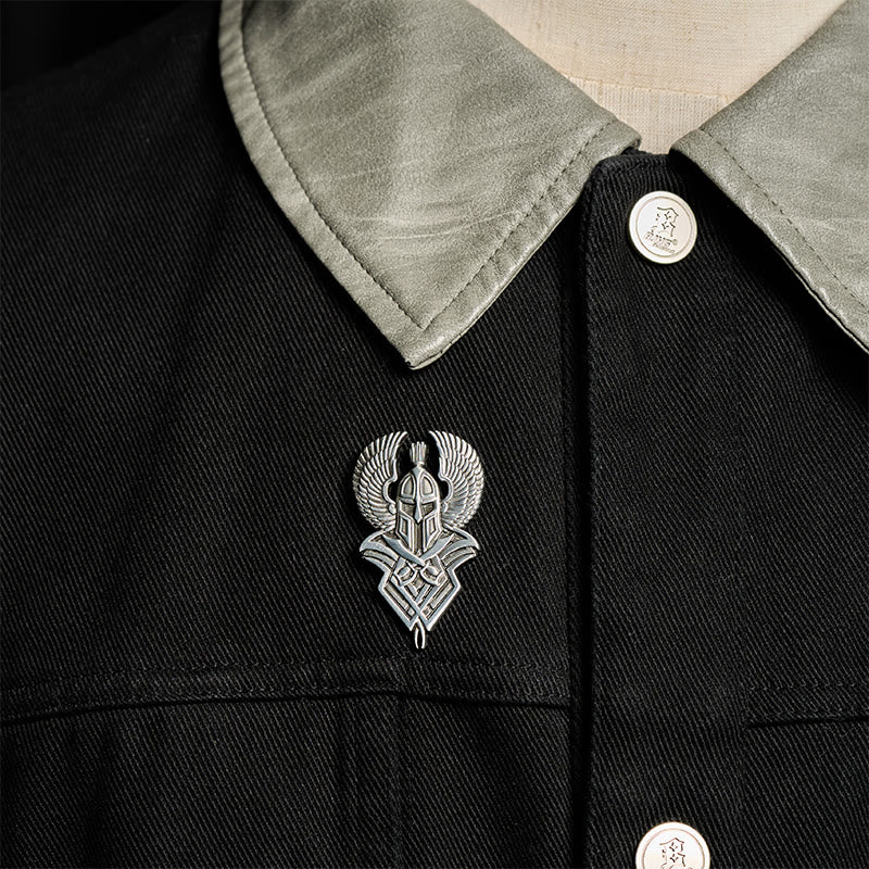 WorldNorse Geflügelter Helm Wappenbrosche - image 1