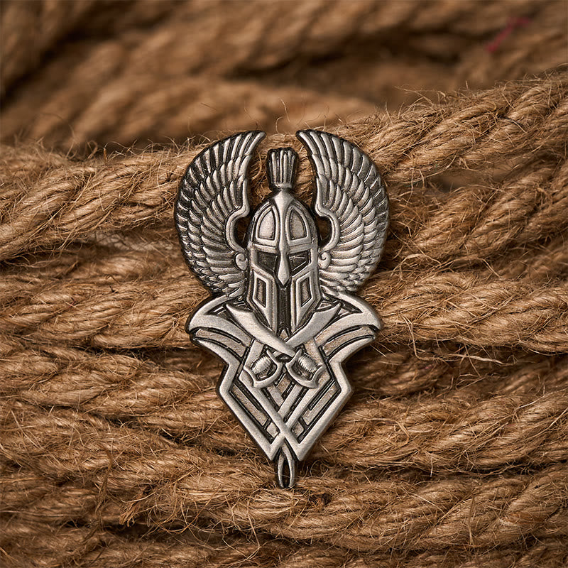 WorldNorse Geflügelter Helm Wappenbrosche - image 2